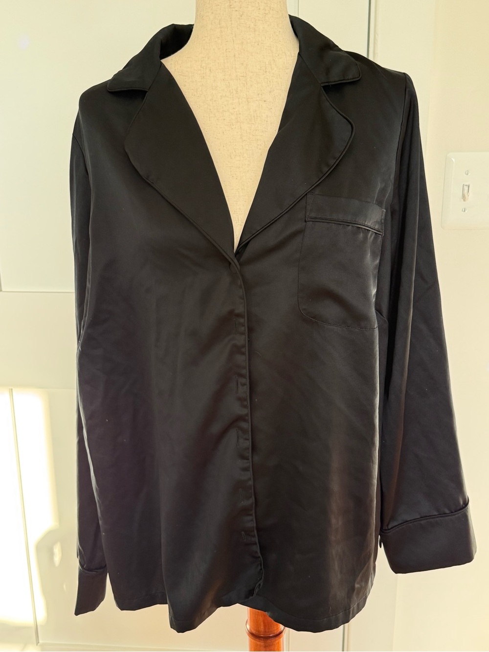Satin button up shirt